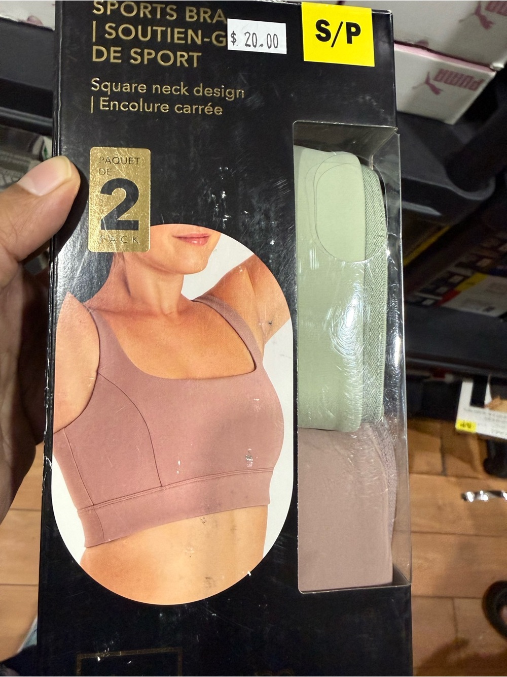 Sports Bra 2-Pack - Pink & Light Green